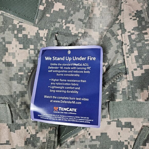 Defender M Men's Size Lrg Flame Resistant Camo BDU Full Zip Army Military Jacket - Picture 10 of 16